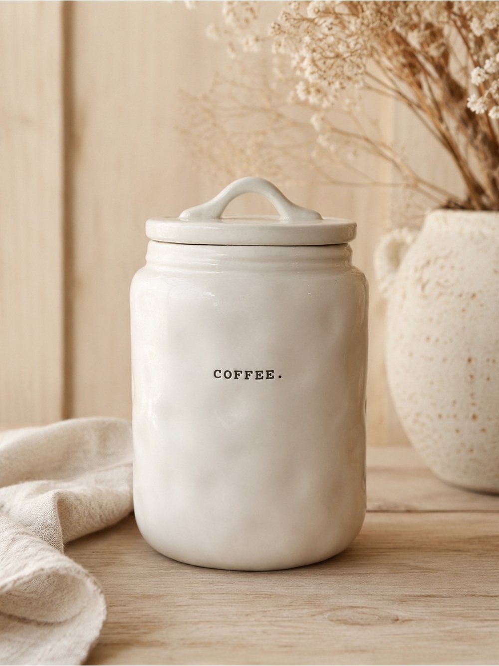 Rae Dunn Coffee Canister Typewriter Font Farmhouse Kitchen Home Decor